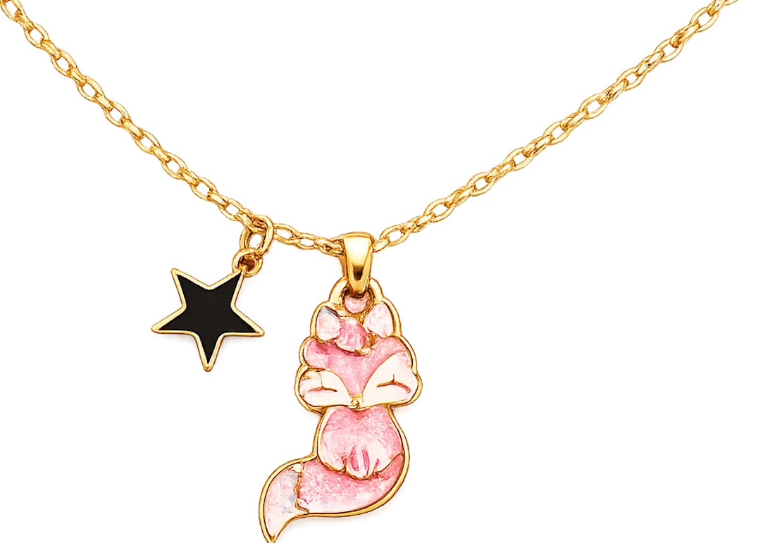 Collier fille pendentif renard, bijou enfant – By Hélène