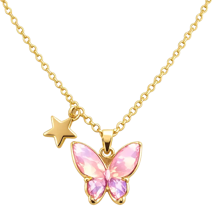 Collier fille pendentif papillon, bijou enfant – By Hélène