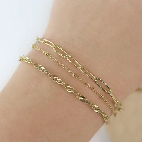Lot 3 bracelets minimalistes acier - By Hélène