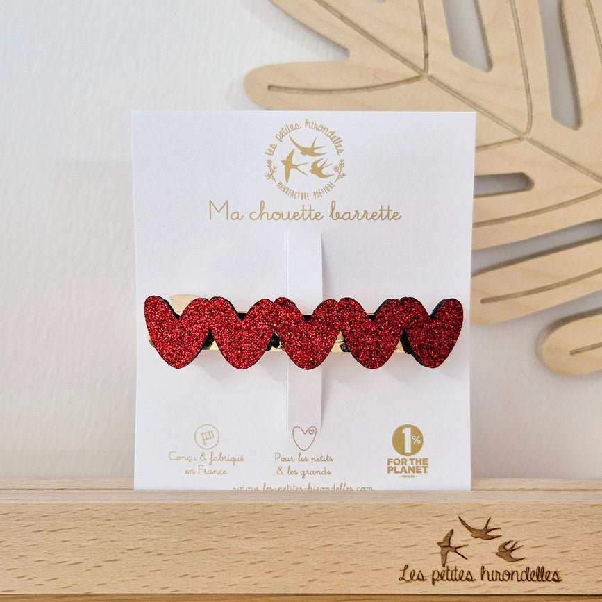 Barrette clip coeurs