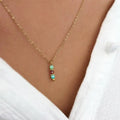 Collier minimaliste pierre naturelle acier - By Hélène