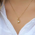 Collier acier et nacre minimaliste - By Hélène