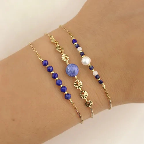 Bracelets pierres naturelles colorées - By Hélène