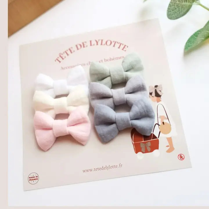 Pack de 6 nœuds cheveux accessoire enfant - By Hélène