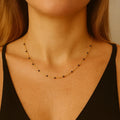 Collier acier et perles naturelles