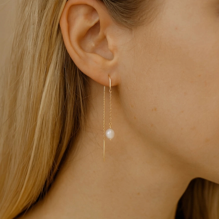 Boucles d'oreilles pendantes perles