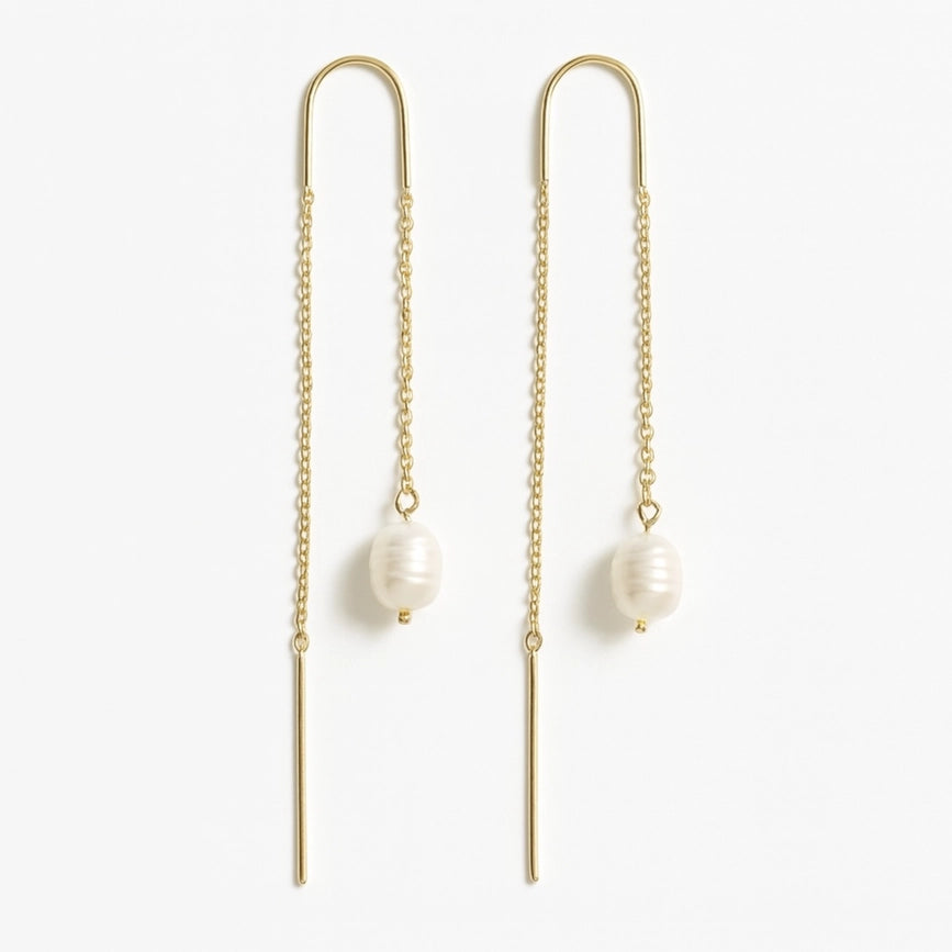 Boucles d'oreilles pendantes perles