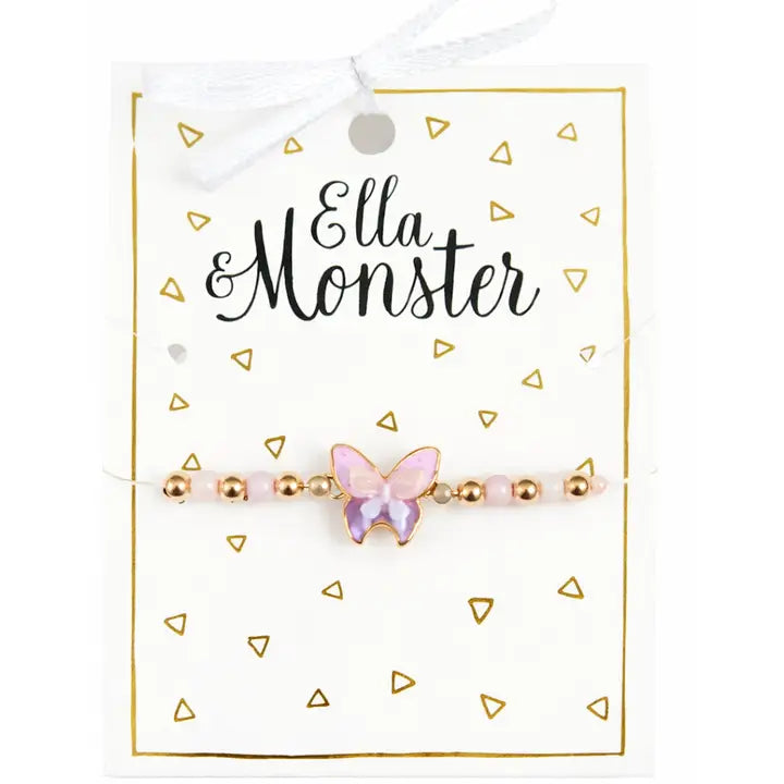 Bracelet perles avec breloque papillon pour fille – By Hélène