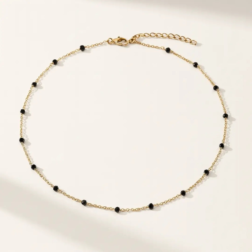 Collier acier et perles naturelles