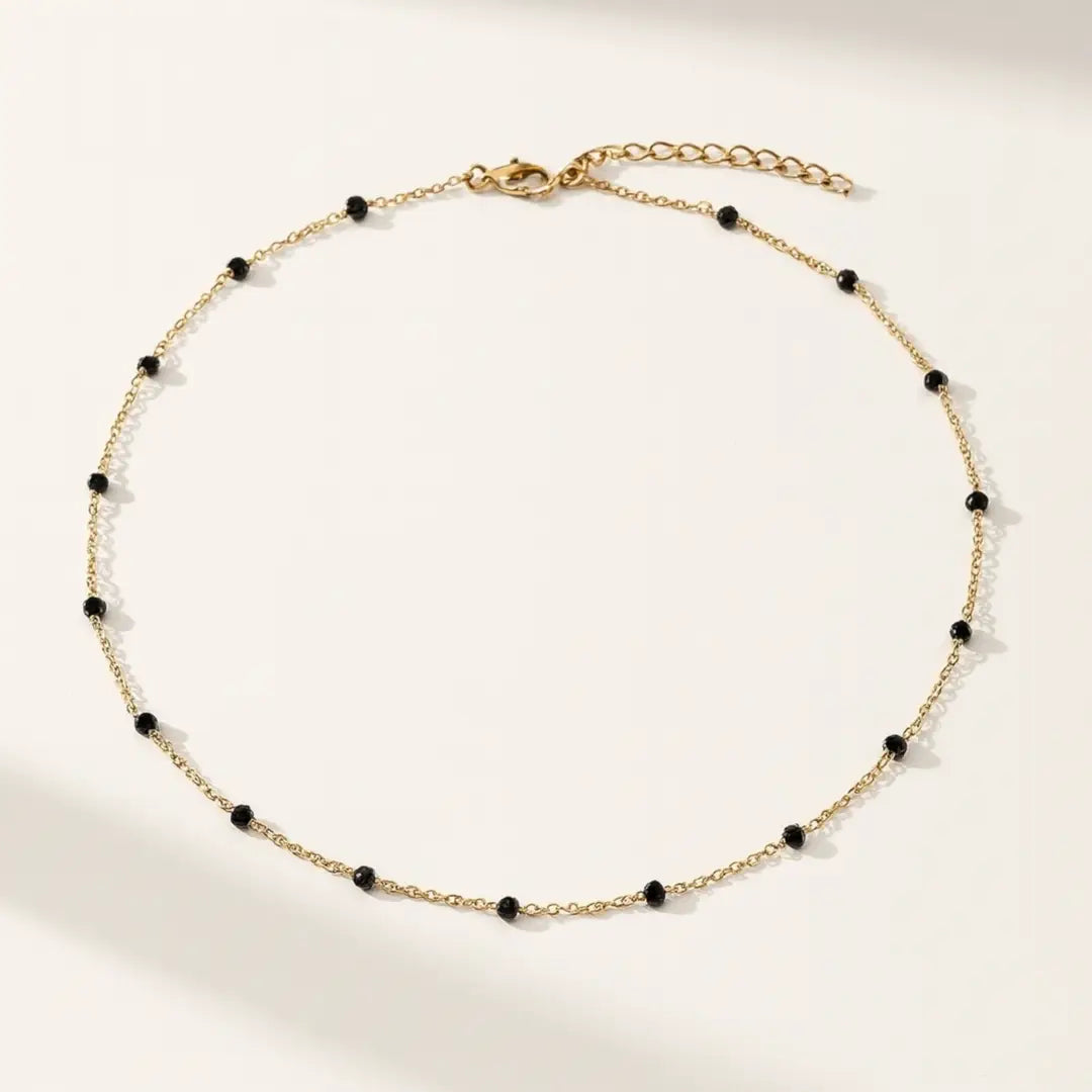 Collier acier et perles naturelles