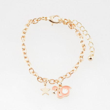Bracelet breloque flamant rose, bijou enfant – By Hélène