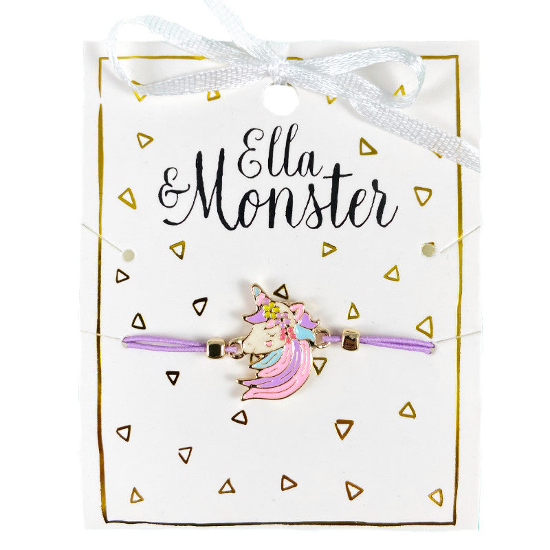 Bracelet élastique à motif licorne pour fille – By Hélène
