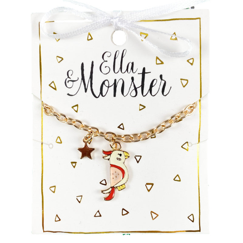 Bracelet breloque perroquet, bijou enfant coloré – By Hélène