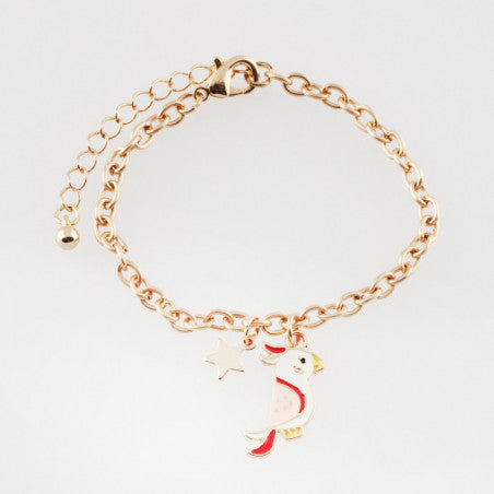 Bracelet breloque perroquet, bijou enfant coloré – By Hélène